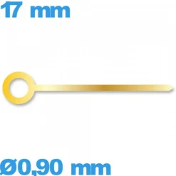 Aiguille   Ø0,90 mm long : 17 mm  des minutes doré   à l'unité