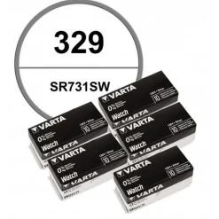 50 Batteries pour montre 329 1,55 V Varta alcaline