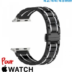 Bracelet de montre Apple Watch Noir Ceramique 42mm