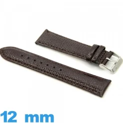 Bracelet 12mm de montre Rembourré cuir véritable Lézard