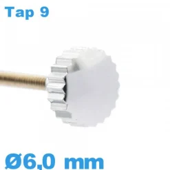 Couronne de montre tube long / 6,0 mm - argenté TAP 9