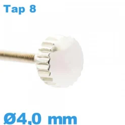 Couronne de Remontoir de Montre tube long TAP 8 - argenté / 4,0mm