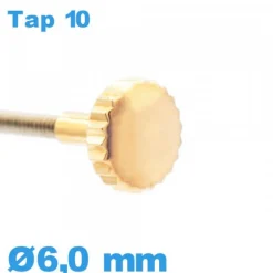 Couronne de Remontoir de Montre TAP 10 tube long / 6,0 mm - Or rose