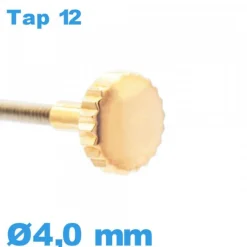 Couronne de Remontoir de Montre tube long / 4,0mm - Or rose TAP 12