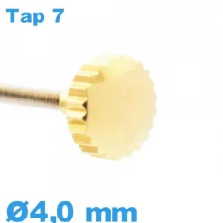 Couronne de Remontoir Montre - Doré / 4,0 mm TAP 7 tube long