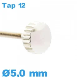 Couronne de Remontoir Montre - argenté / 5,0mm TAP 12 tube long