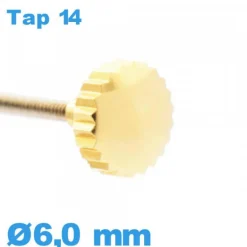 Couronne de Remontoir Montre / 6,0mm - Doré TAP 14