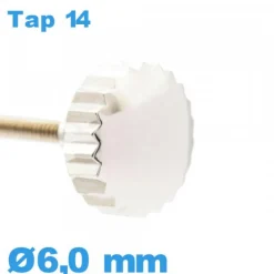 Couronne Montre - argenté / 6,0 mm TAP 14 tube long
