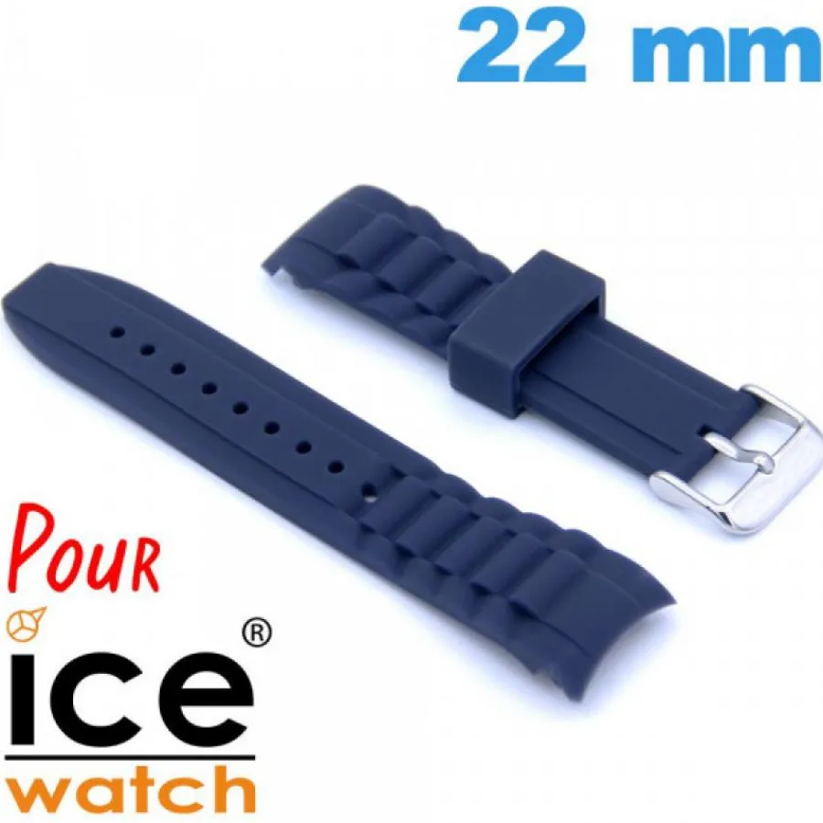 Bracelet Ice Watch-Bracelet Silicone Bleu foncé 22 mm montre pour montre Ice Watch