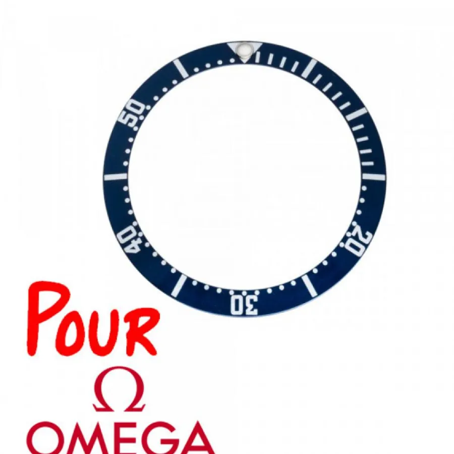 Insert Lunette-Insert Lunette Montre OMEGA Seamaster Bleu 38,00 mm