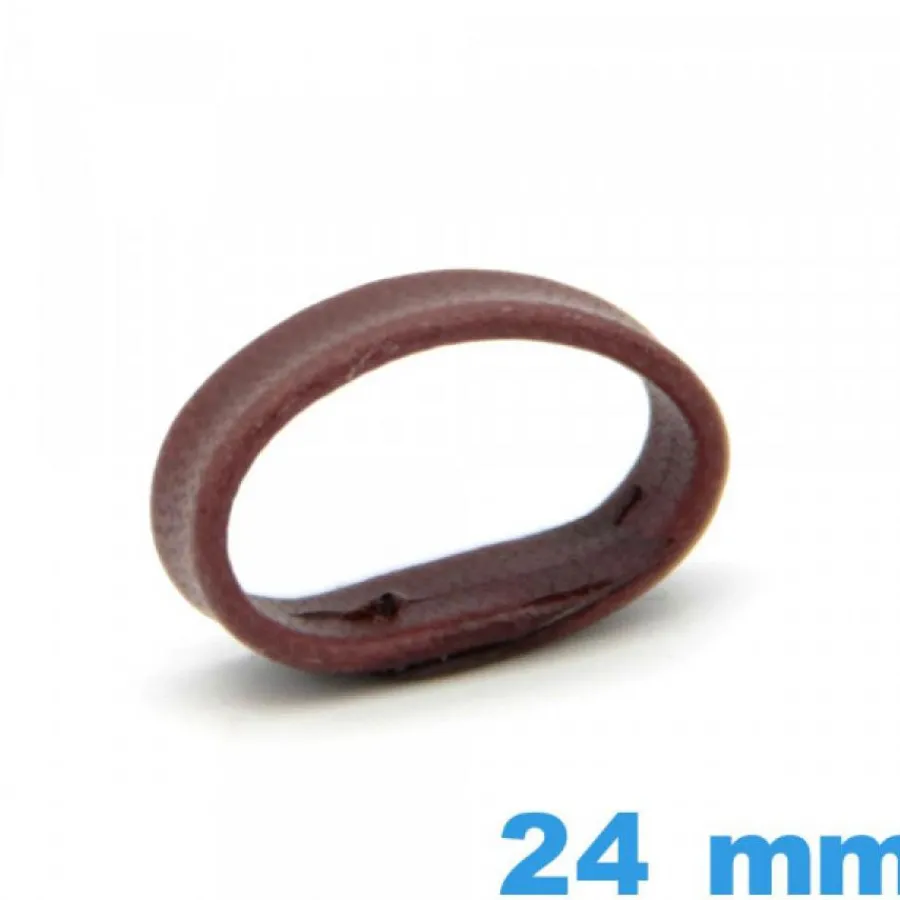 Passant Cuir Véritable-Loop de montre 24 mm  - Brun Rouge
