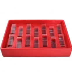 Présentoir-Présentoir Montre Plastique Rouge 33 x 22 cm